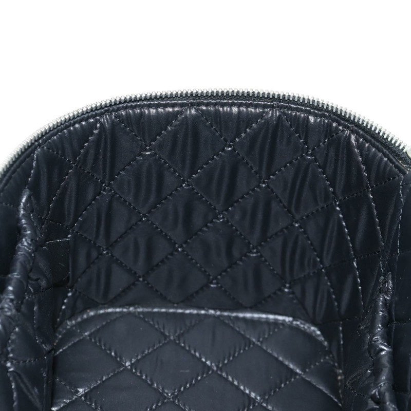 【日本直送】香奈兒 Matelasse 化妝包 小羊皮 黑色 銀色 CC 正品 142565M-20