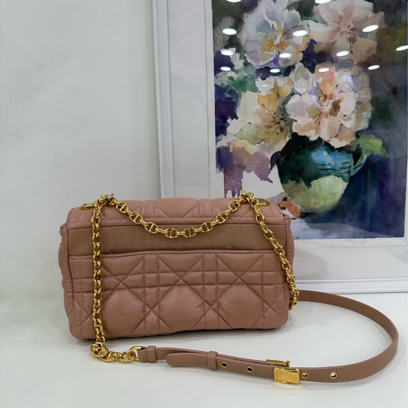Dior迪奧caro鏈條包中型玫瑰粉牛皮 21年編碼 尺寸:25*14*8cm-2
