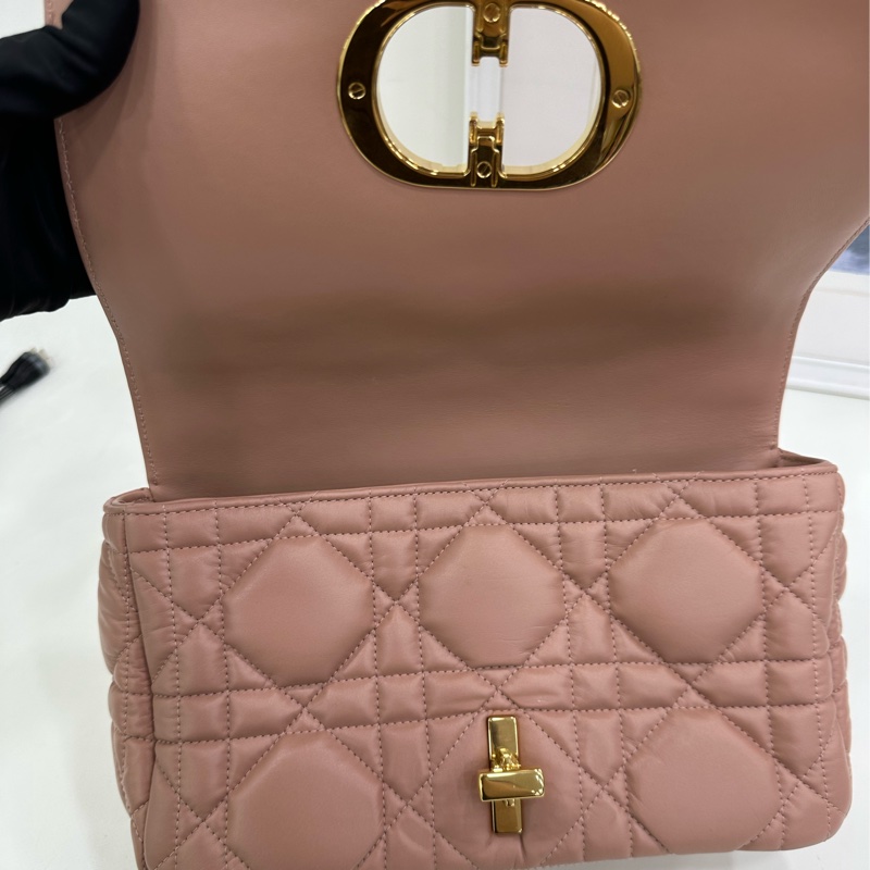 Dior迪奧caro鏈條包中型玫瑰粉牛皮 21年編碼 尺寸:25*14*8cm-7