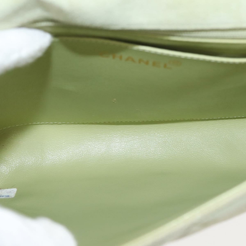 【日本直送】香奈兒 Matelasse 單肩包 絨面革 綠金 CC 正品 144342-19