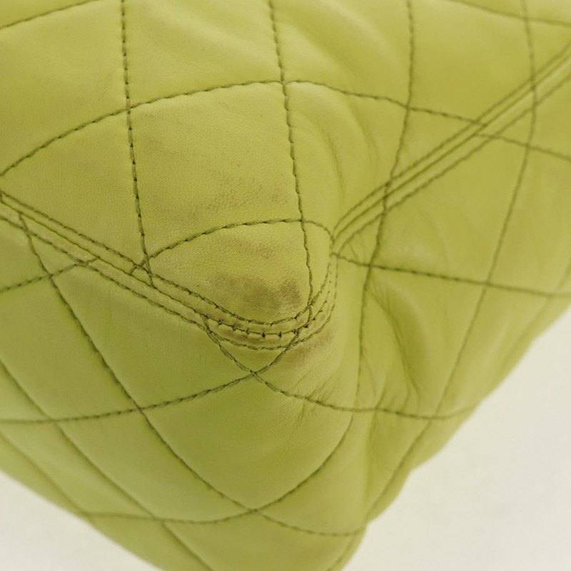 【日本直送】香奈兒 Matelasse 手提包 小羊皮 黃色 CC 正品 143163V-10