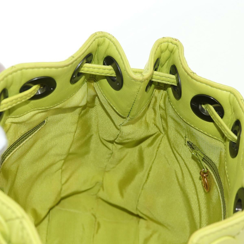 【日本直送】香奈兒 Matelasse 手提包 小羊皮 黃色 CC 正品 143163V-17