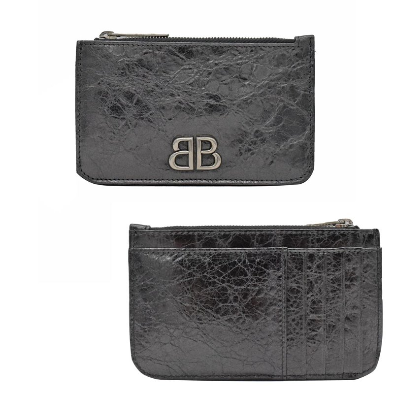 【門市全新現貨】BALENCIAGA 巴黎世家 Monaco金屬揉製質感零錢包卡夾名片夾(附原廠紙盒、防塵袋)-0