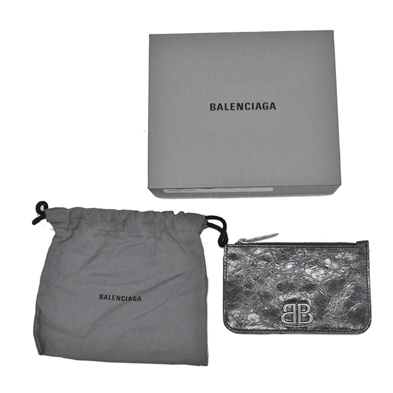 【門市全新現貨】BALENCIAGA 巴黎世家 Monaco金屬揉製質感零錢包卡夾名片夾(附原廠紙盒、防塵袋)-4