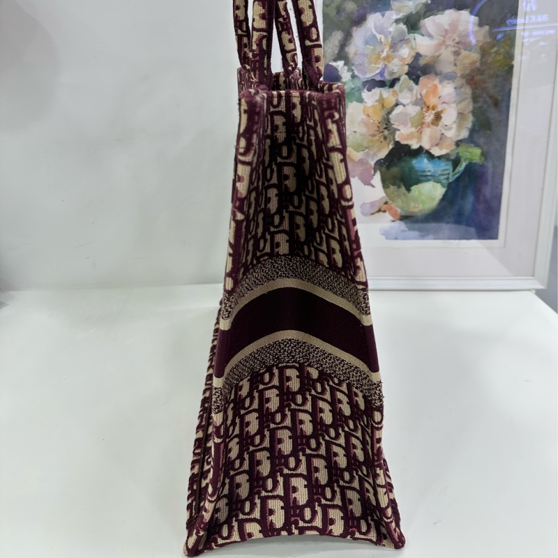 Dior迪奧Booktote系列經典刺繡紅色托特包大號 18年 原始成色-4
