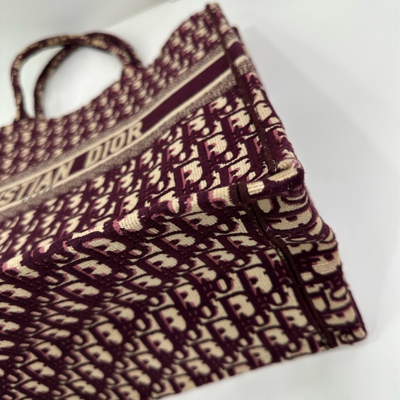 Dior迪奧Booktote系列經典刺繡紅色托特包大號 18年 原始成色-6