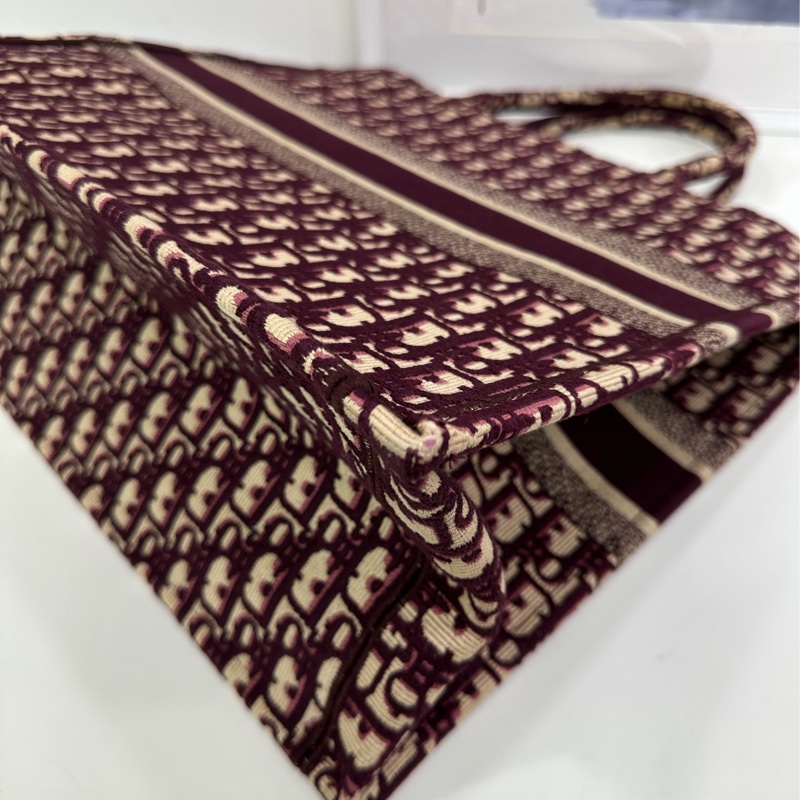 Dior迪奧Booktote系列經典刺繡紅色托特包大號 18年 原始成色-8