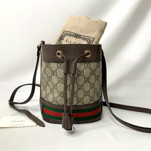 GUCCI 老花迷你水桶包