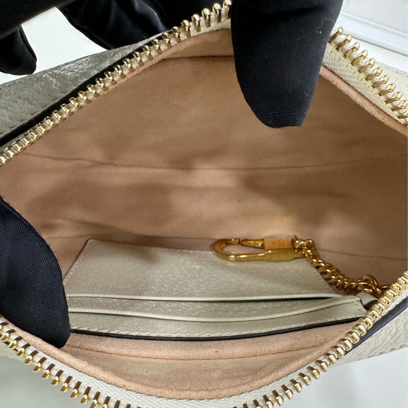 Gucci/古馳 Ophidia系列老花牛皮帆布單肩手提包 腋下包 月亮包 有龍蝦扣 尺寸：20*10*5-8