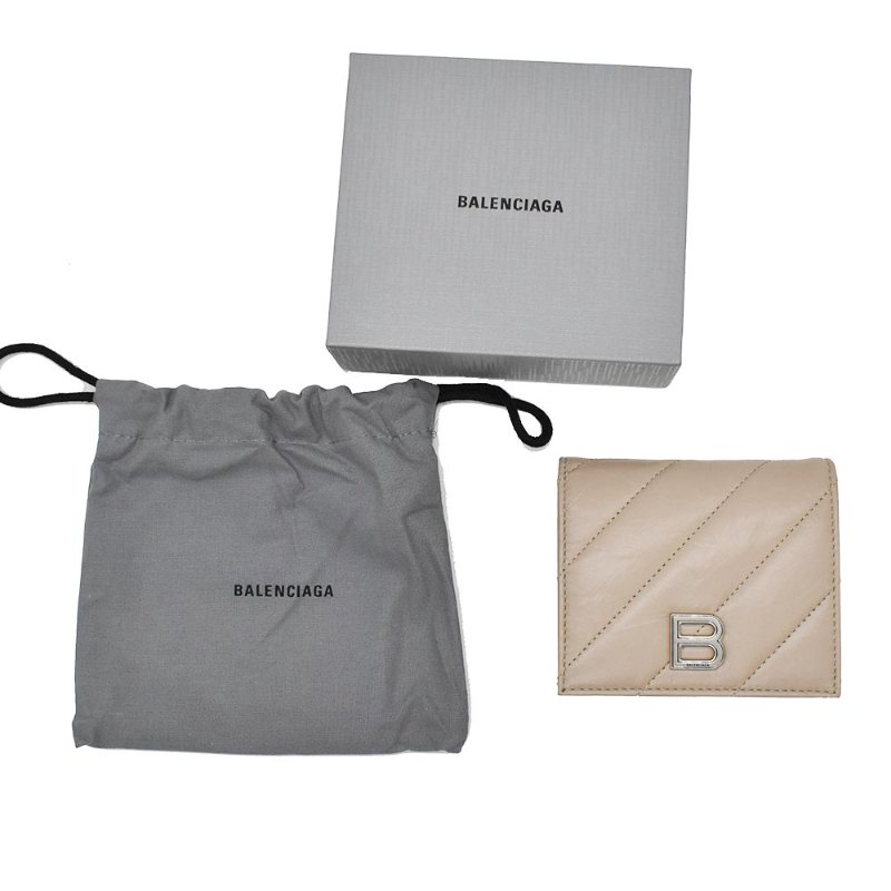 【門市全新現貨】BALENCIAGA 巴黎世家 Crush 車縫皮革翻蓋短夾皮夾 (附原廠紙盒、防塵袋)-4