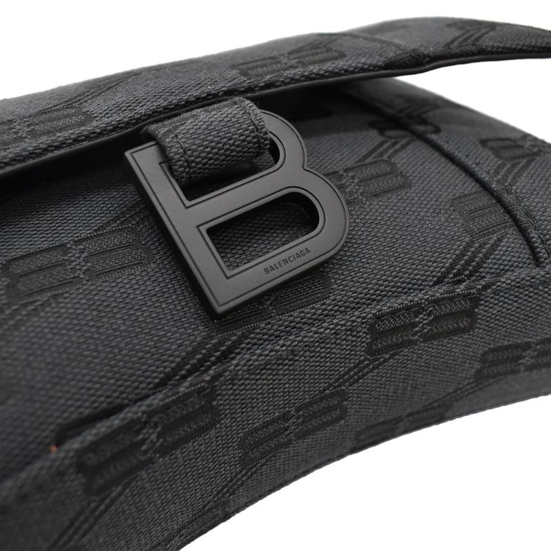 【門市全新現貨】BALENCIAGA 巴黎世家 MONOGRAM LOGO 提花帆布斜背包沙漏包 (附防塵袋)-2