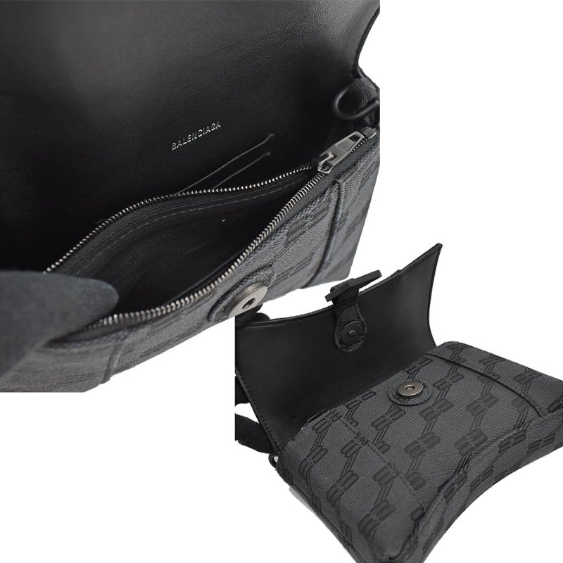 【門市全新現貨】BALENCIAGA 巴黎世家 MONOGRAM LOGO 提花帆布斜背包沙漏包 (附防塵袋)-3