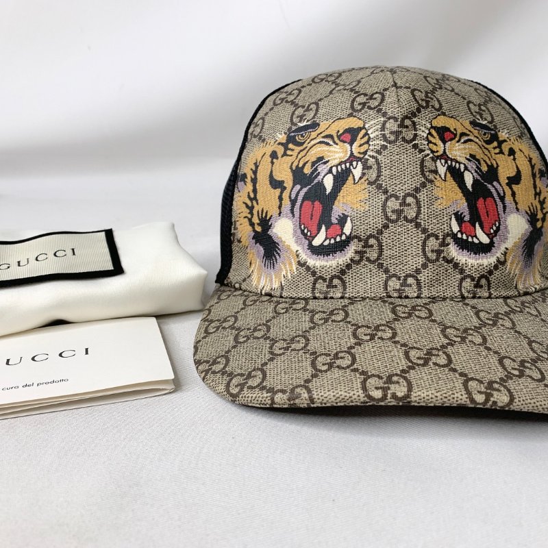 GUCCI 老花雙虎頭棒球帽-0