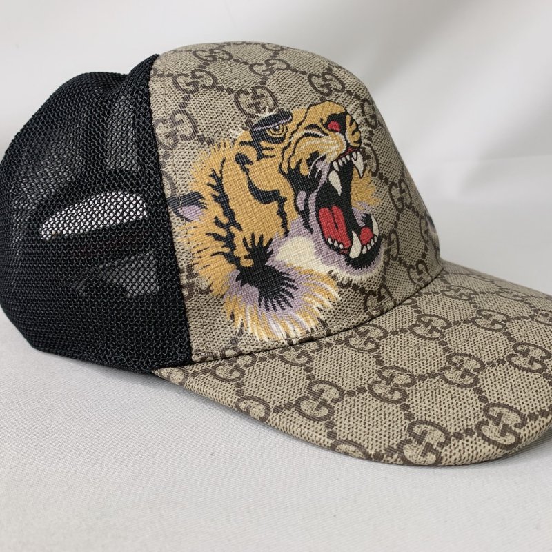 GUCCI 老花雙虎頭棒球帽-3
