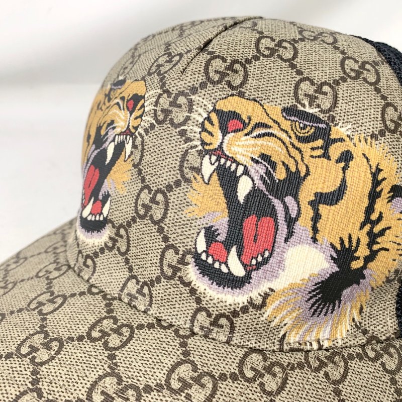 GUCCI 老花雙虎頭棒球帽-4