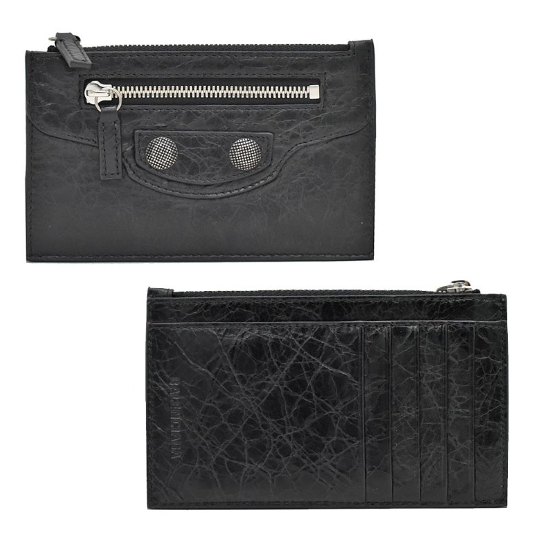 【門市全新現貨】BALENCIAGA巴黎世家 Le Cagole 經典鉚釘皮革零錢包 卡夾(附原廠紙盒、防塵袋)-0