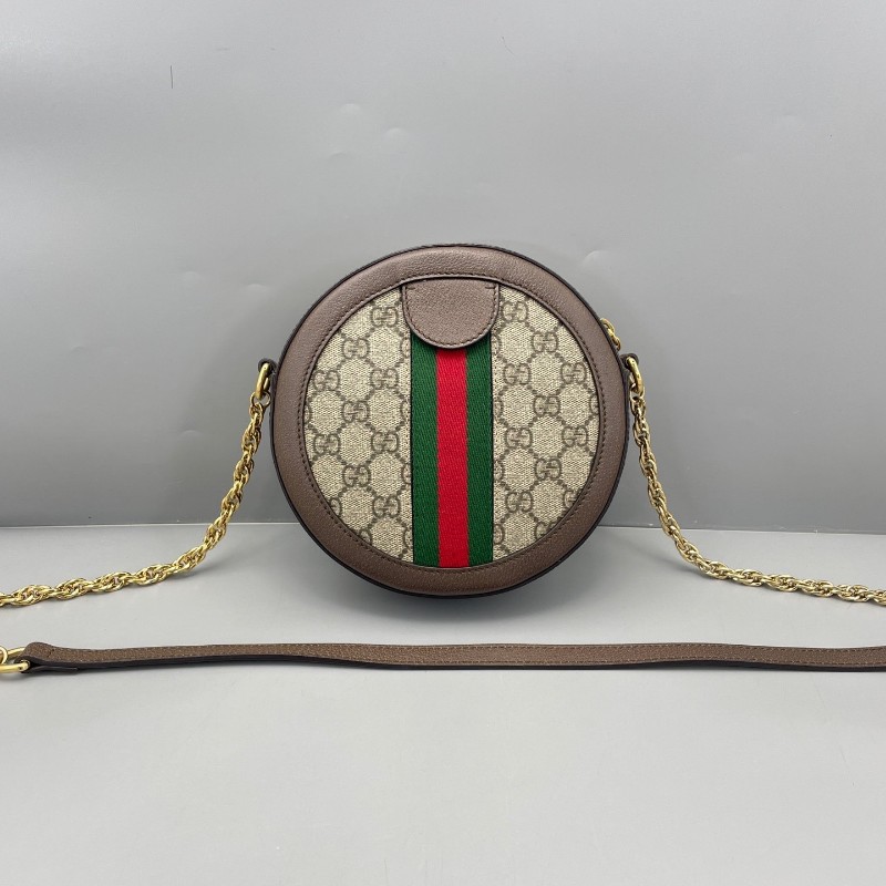 Gucci古馳 op小圓餅老花烏木色 肩背包斜背包-1