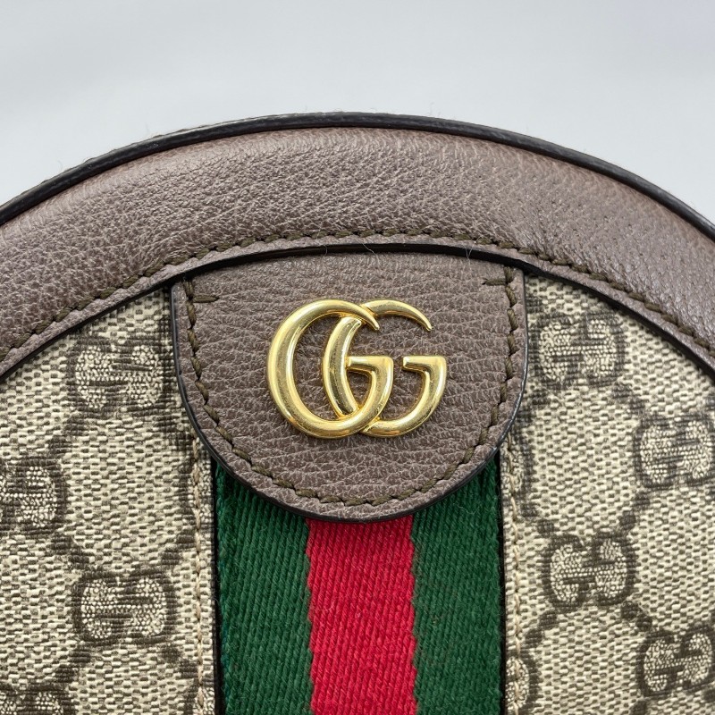 Gucci古馳 op小圓餅老花烏木色 肩背包斜背包-5