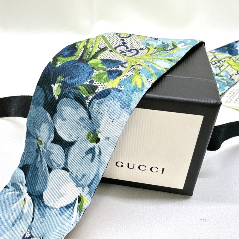 GUCCI 油繪花紋絲巾綁帶-2