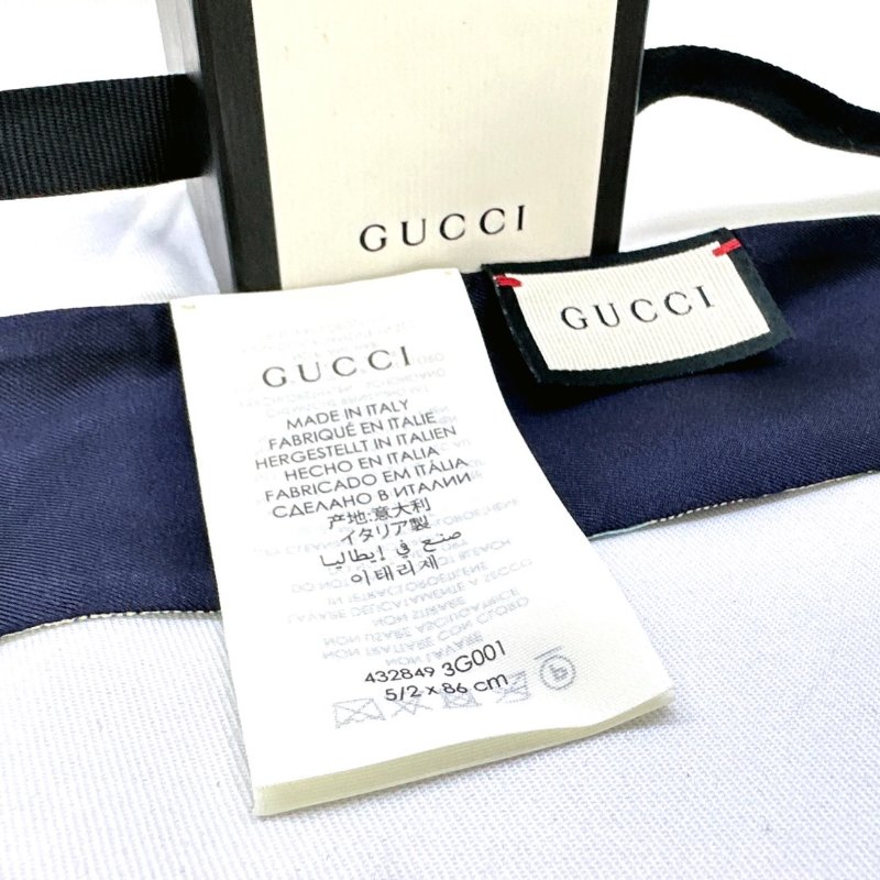 GUCCI 油繪花紋絲巾綁帶-6