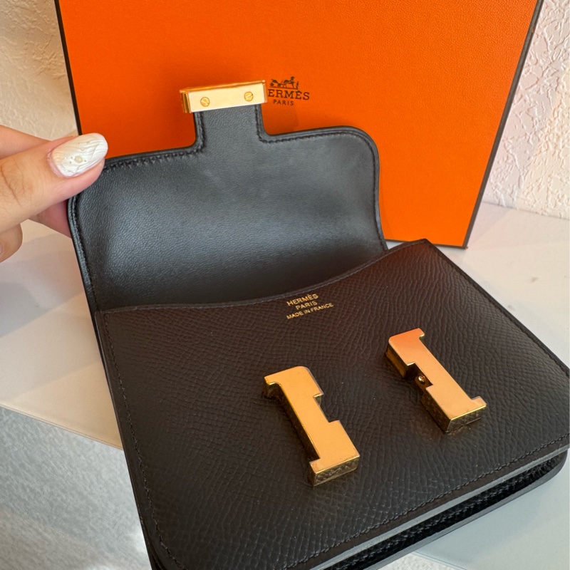 Hermes黑/玫瑰金H康康mini小包-14