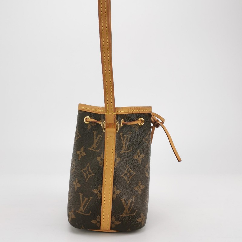 Louis Vuitton (LV) NOE Nano Monogram印花抽繩 斜背包 肩背包-3