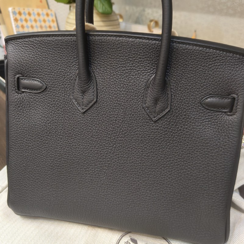 愛馬仕 柏金包birkin25 黑色89 金扣 W刻-6