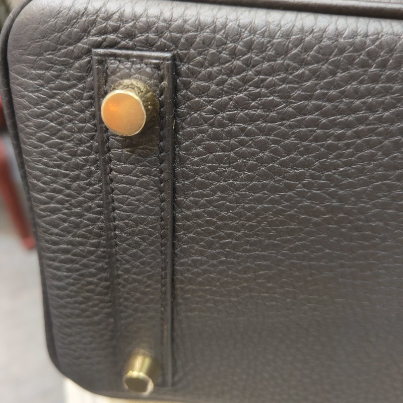 愛馬仕 柏金包birkin25 黑色89 金扣 W刻-7