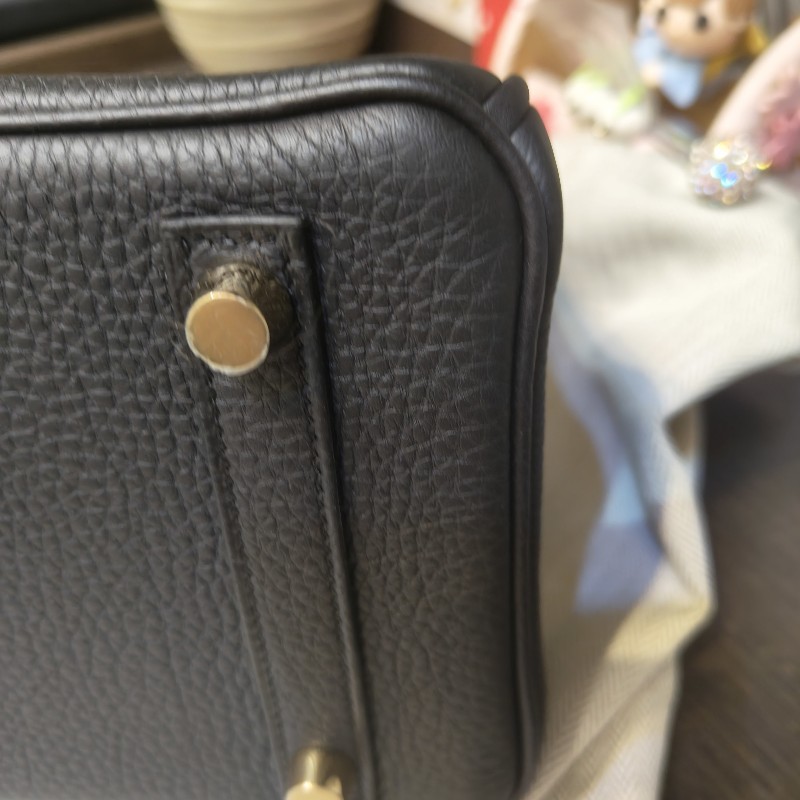 愛馬仕 柏金包birkin25 黑色89 金扣 W刻-8