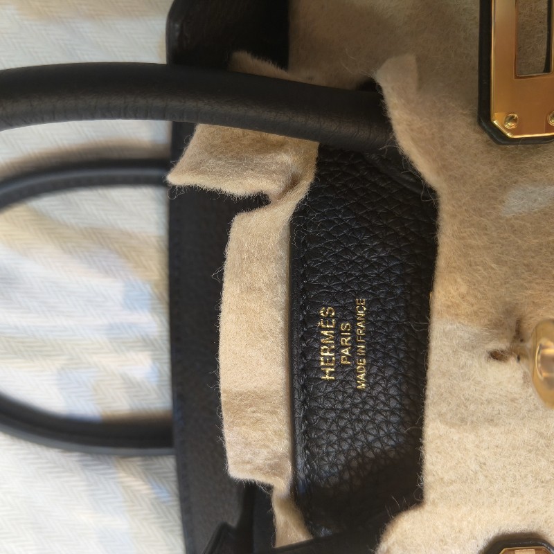 愛馬仕 柏金包birkin25 黑色89 金扣 W刻-15