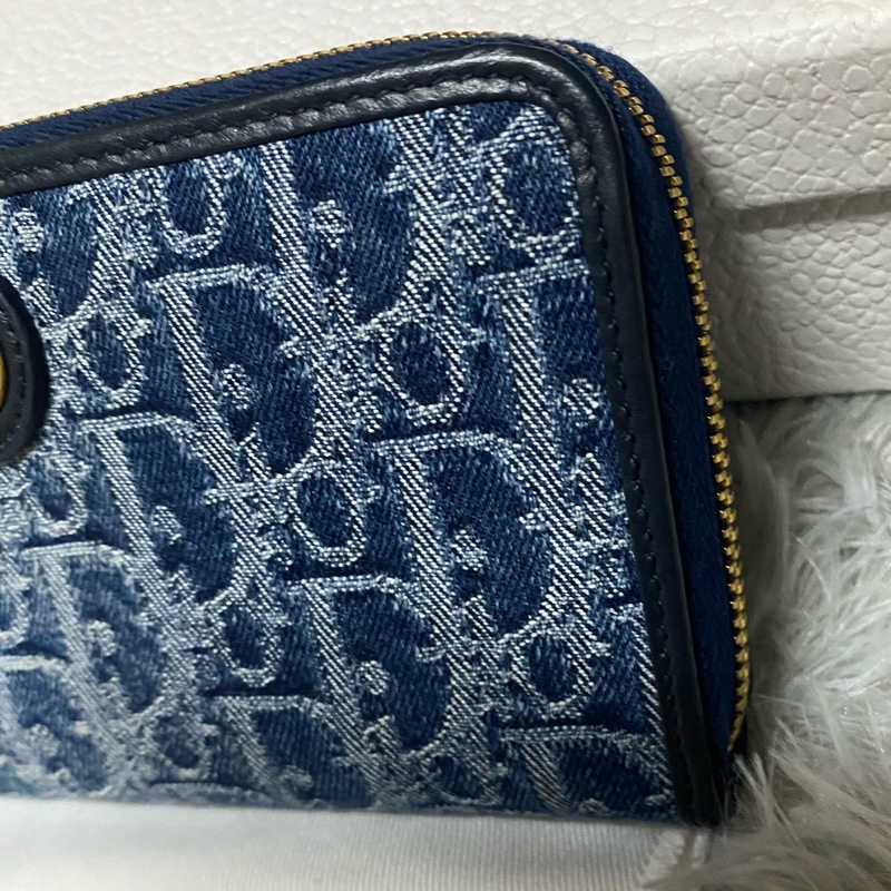 全新DIOR 30 Montage Voyagur 藍色 限定長夾(大全配)-7