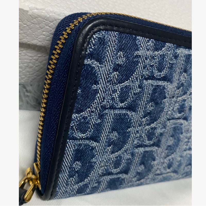 全新DIOR 30 Montage Voyagur 藍色 限定長夾(大全配)-8