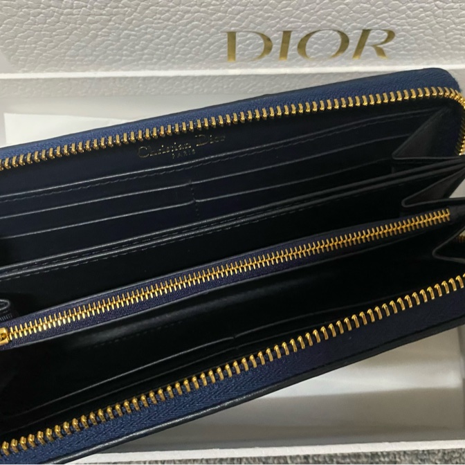 全新DIOR 30 Montage Voyagur 藍色 限定長夾(大全配)-9