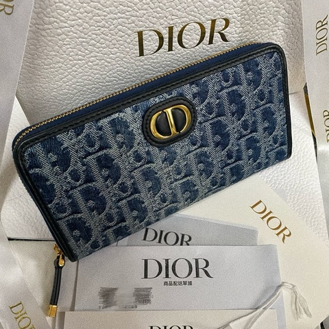 全新DIOR 30 Montage Voyagur 藍色 限定長夾