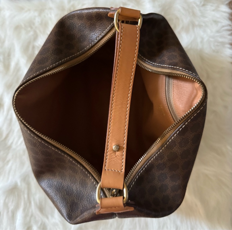 中古包 Vintage Celine 棕花飯盒包-3