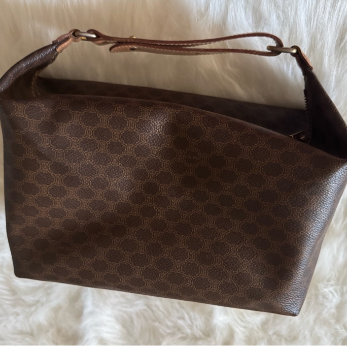 中古包 Vintage Celine 棕花飯盒包-7