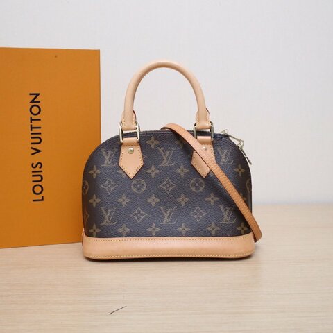 LOUIS VUITTON ALMA貝殼包BB23.5老花PVC晶片肩背包