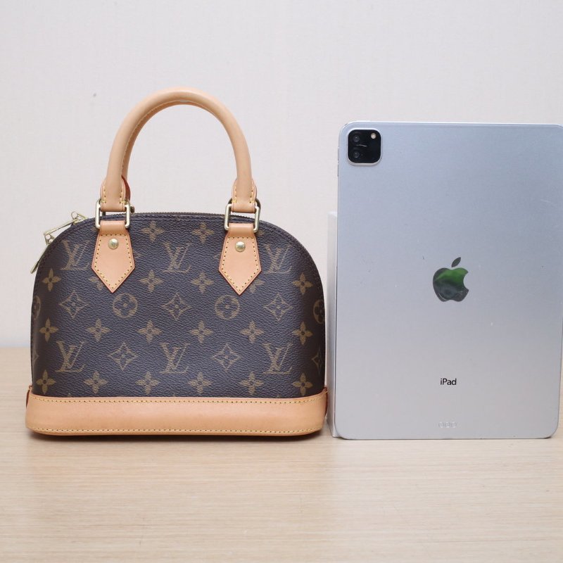 LOUIS VUITTON ALMA貝殼包BB23.5老花PVC晶片肩背包-1