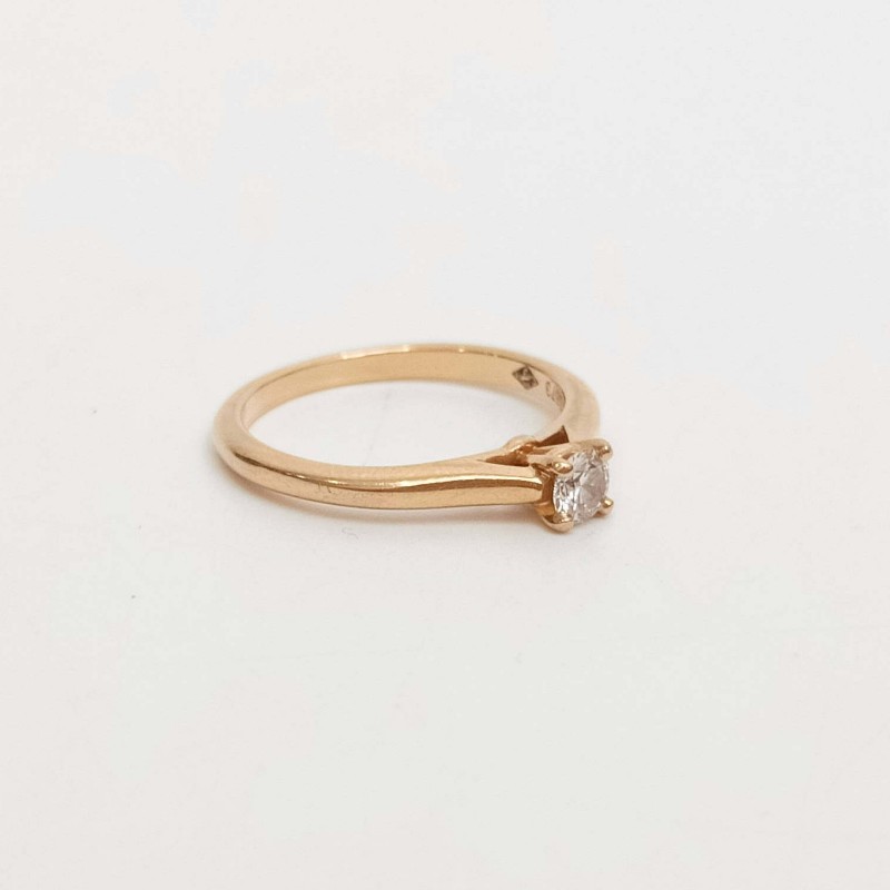 Cartier 鉆戒18分 18k玫瑰金 51碼-1