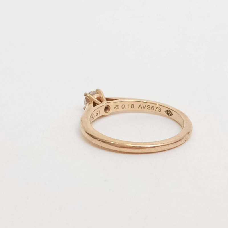 Cartier 鉆戒18分 18k玫瑰金 51碼-4