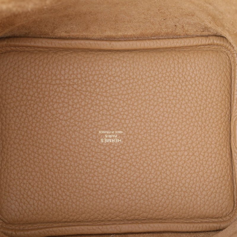 HERMES Picotin菜籃子184B新餅乾色TC皮Z刻金扣肩背包-5