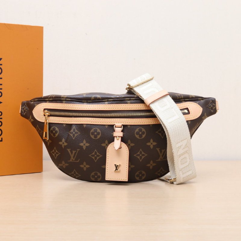 LOUIS VUITTON 老花PVC晶片Highrisebumbag腰包配可拆卸肩帶肩背包-0