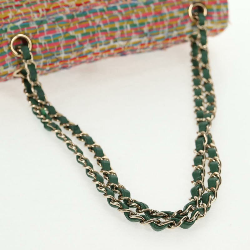 【日本直送】香奈兒雙蓋絎縫25鏈條包，斜紋軟呢布料，多色金色雙C標誌，貨號142314M-6