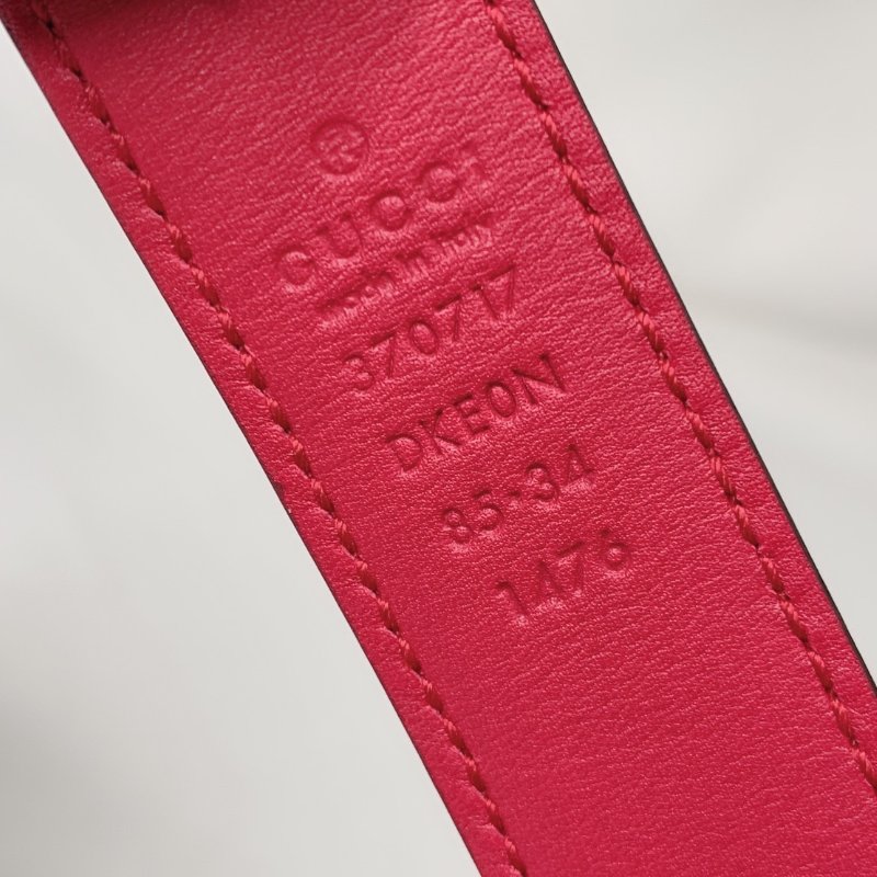 GUCCI 桃色亮漆皮板扣皮帶-7