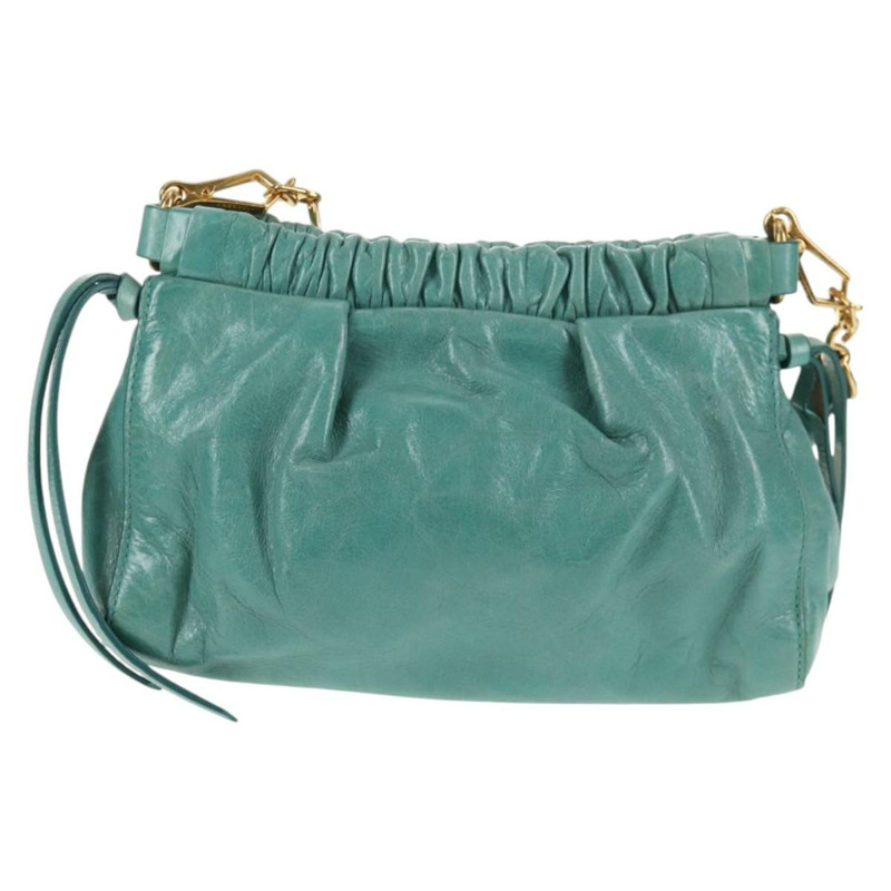 【日本直送】Miu Miu 肩背包 皮革 綠金色 正品 143786V-1