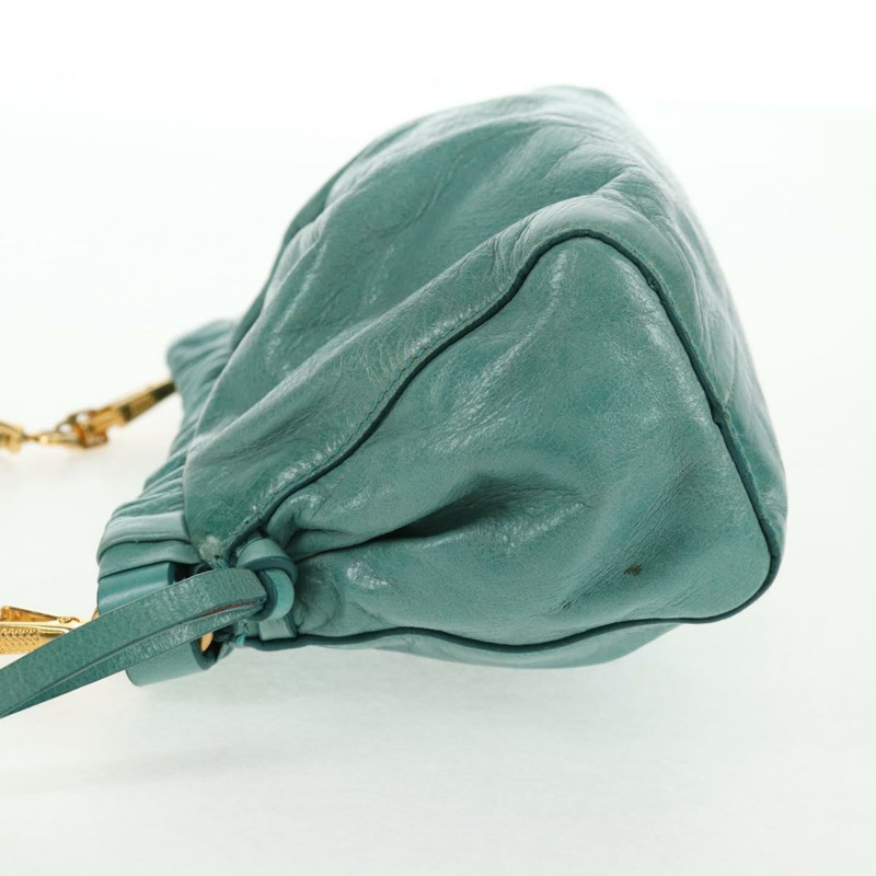【日本直送】Miu Miu 肩背包 皮革 綠金色 正品 143786V-2