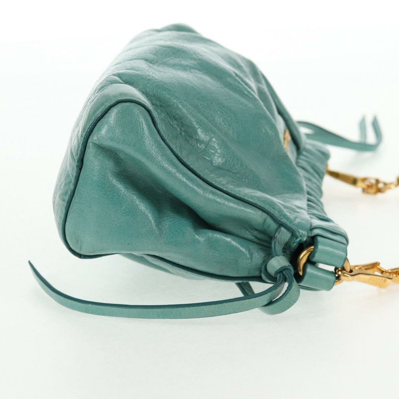 【日本直送】Miu Miu 肩背包 皮革 綠金色 正品 143786V-4