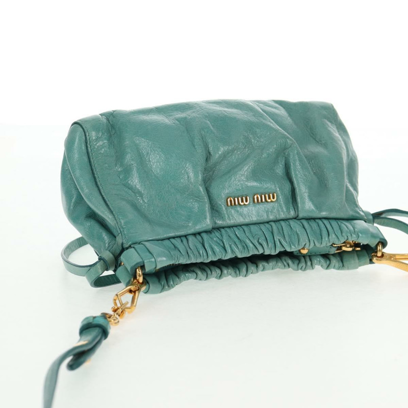 【日本直送】Miu Miu 肩背包 皮革 綠金色 正品 143786V-6