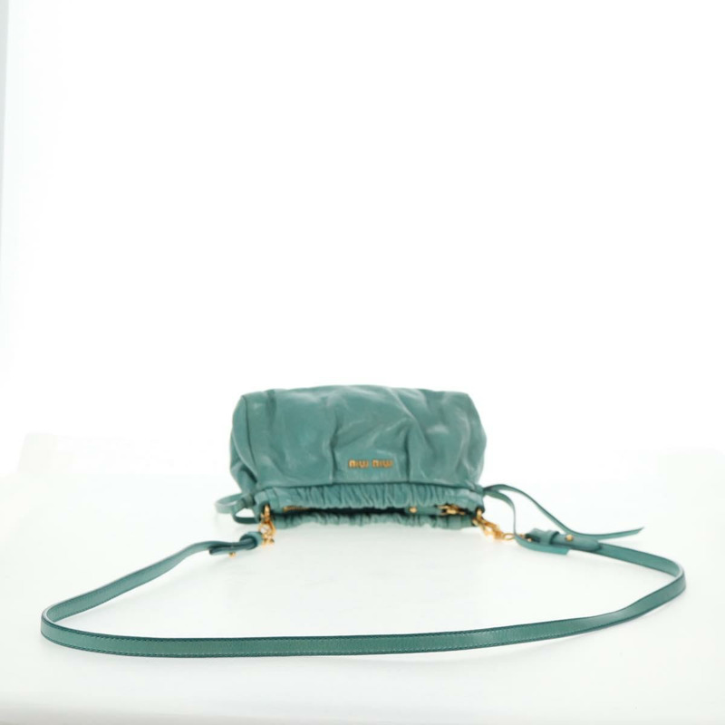 【日本直送】Miu Miu 肩背包 皮革 綠金色 正品 143786V-7