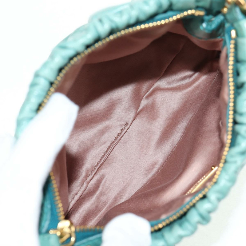 【日本直送】Miu Miu 肩背包 皮革 綠金色 正品 143786V-10